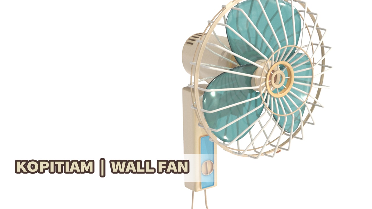 Media 1 for listing Kopitiam Wall Fan | Stylized Old Wall Fan