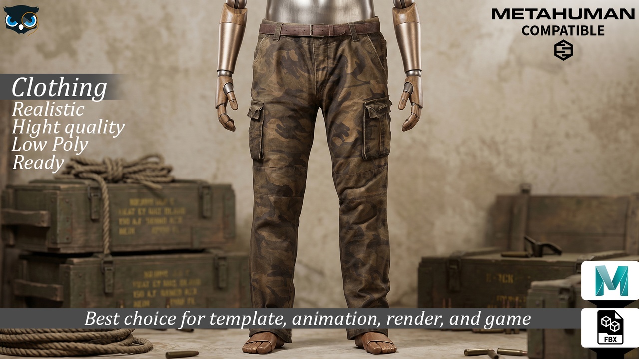 Media 1 for listing Military Combat Cargo Pants  Realistic Camo Tactical Trousers