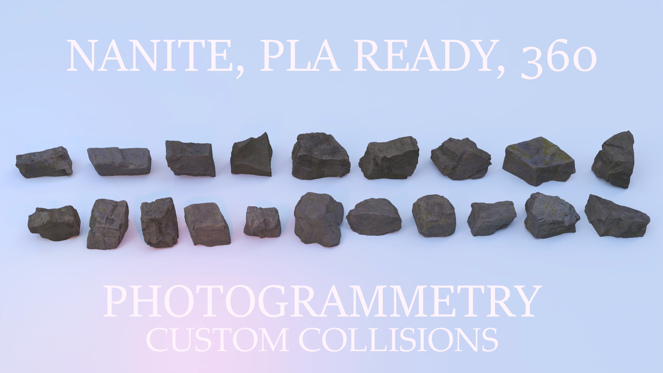 Media 1 for listing Wall builder rocks volume one blocky rocks photogrammetry 360