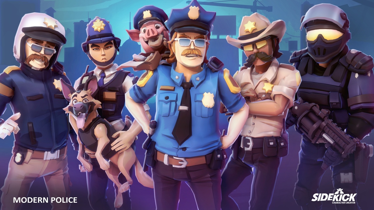 Media 1 for listing Modern Police - Sidekick Modular Characters by Synty
