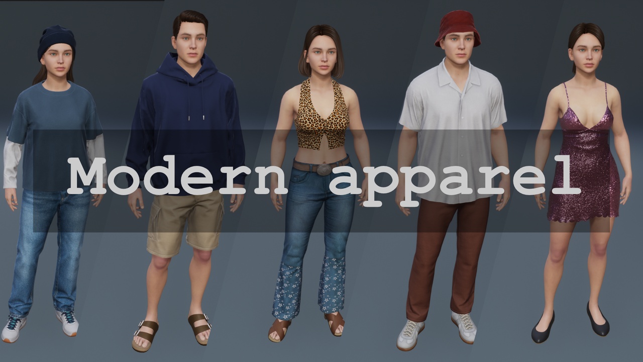 Media 1 for listing Character Customizer Modern Clothes Pack