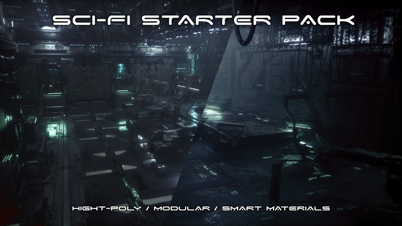 Média 1 pour l'article Sci-Fi Starter Pack - Modular - KitBash - High-Poly - Smart Materials
