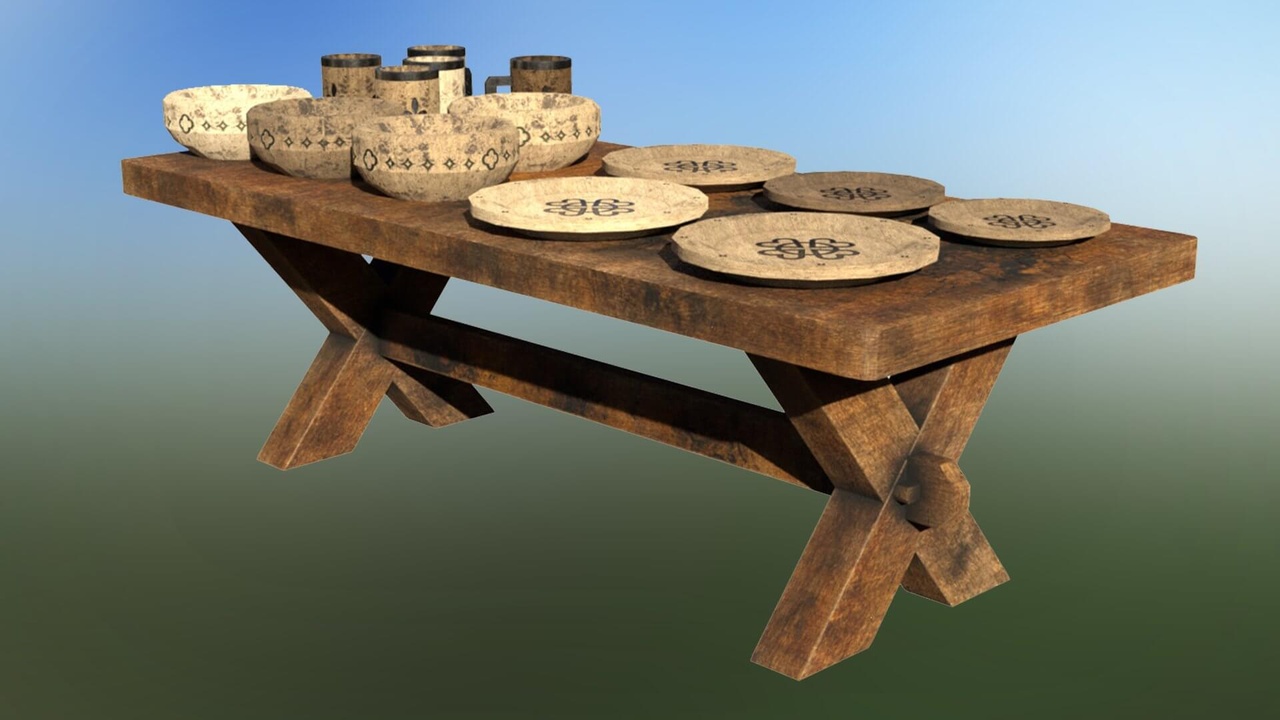 Media 1 for listing Medieval Dinnerware Table Set 3D Model