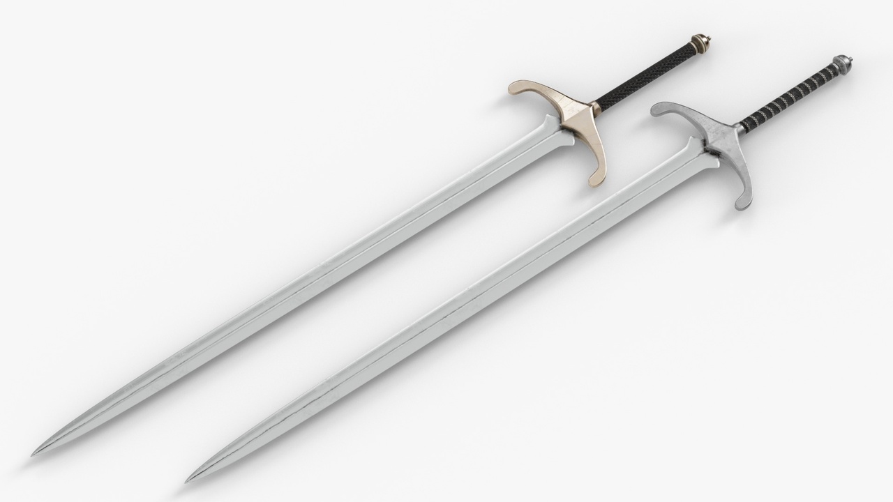 Long Sword with Chain - Game Asset | PBR | Low-poly | ์ ํ ๋ฑ๋ก์ ์ํ ๋ฏธ๋์ด 1๊ฐ