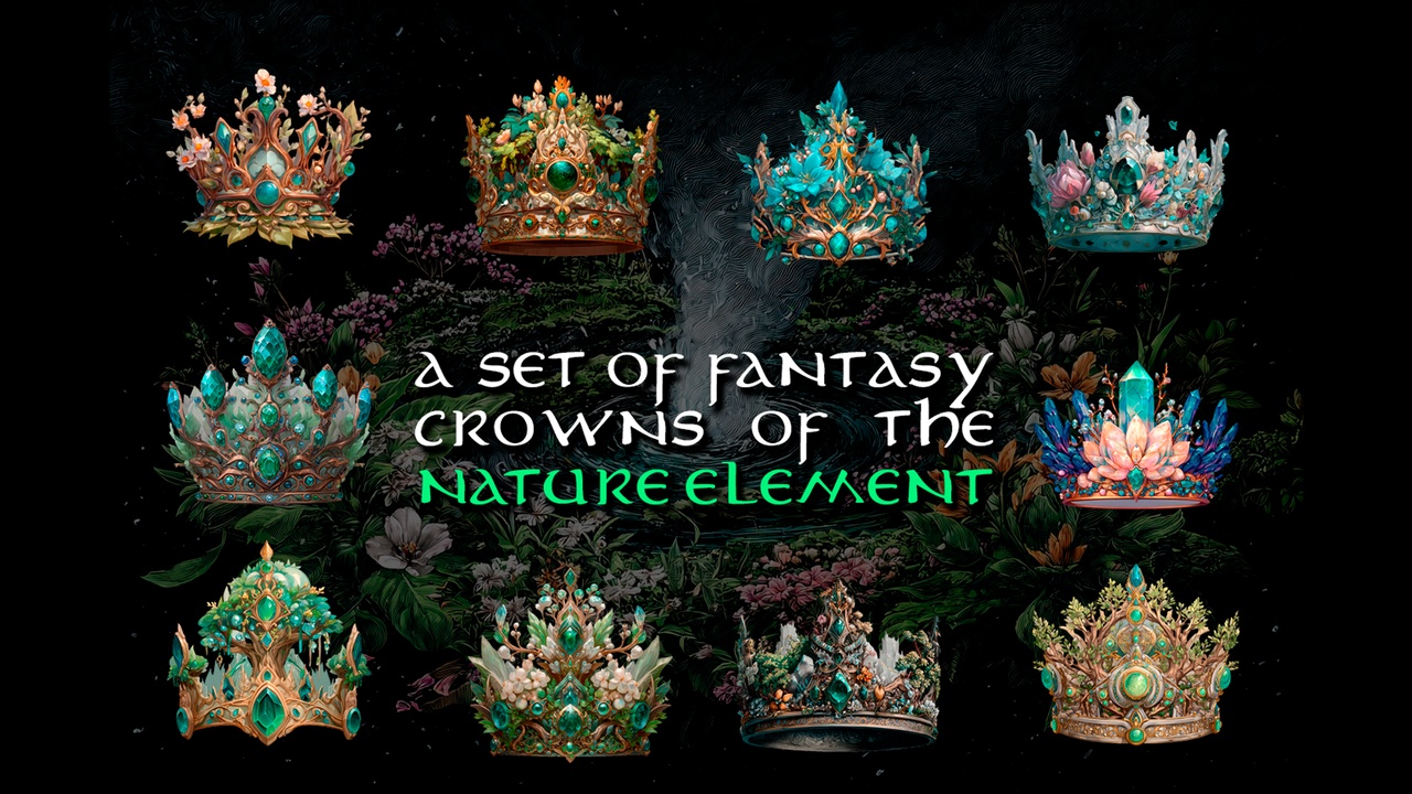 Media 1 for listing 40 RPG ELEMENTAL CROWNS ICONS PACK