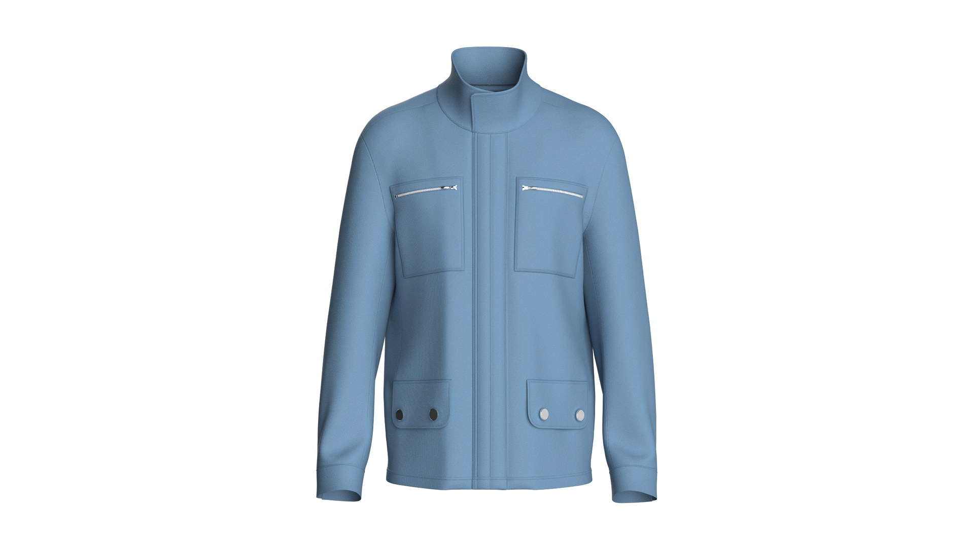 Media 1 for listing Men High Neck Jacket With Multi Pocket | High Poly