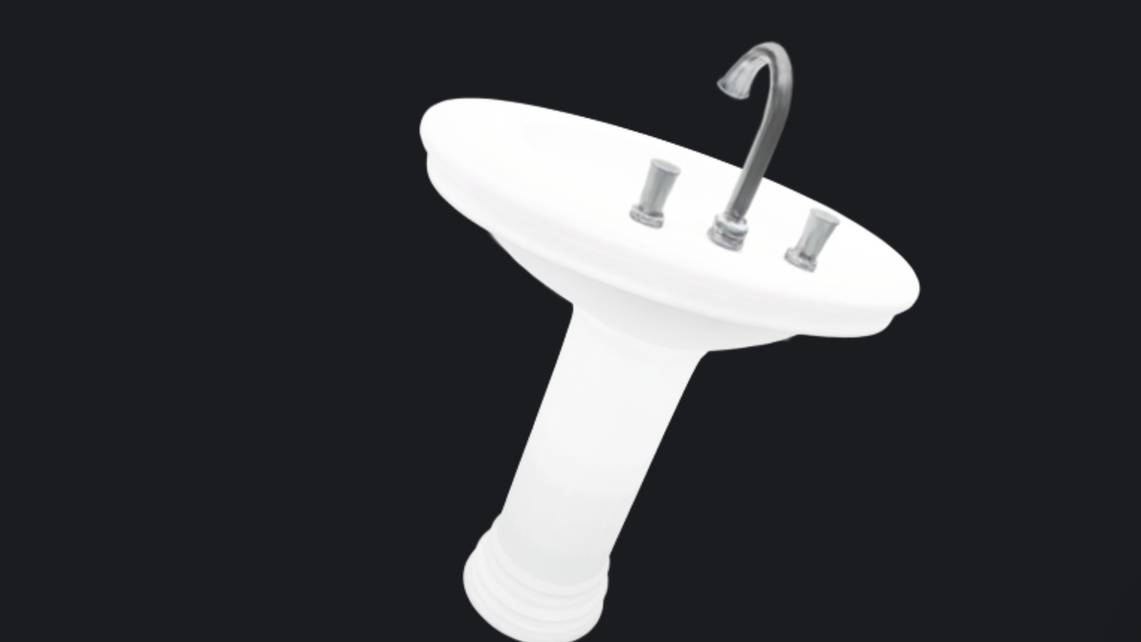Media 1 for listing Drop-In Self-Rimming Bathroom Sink 3D Model
