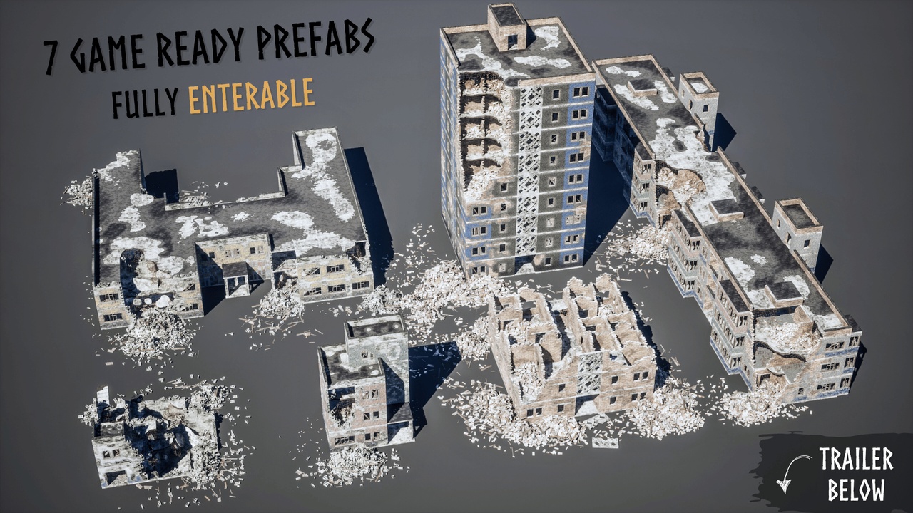 商品 Modular Destroyed Buildings (Modular House, Houses, Modular Building, Building) 的媒体 1