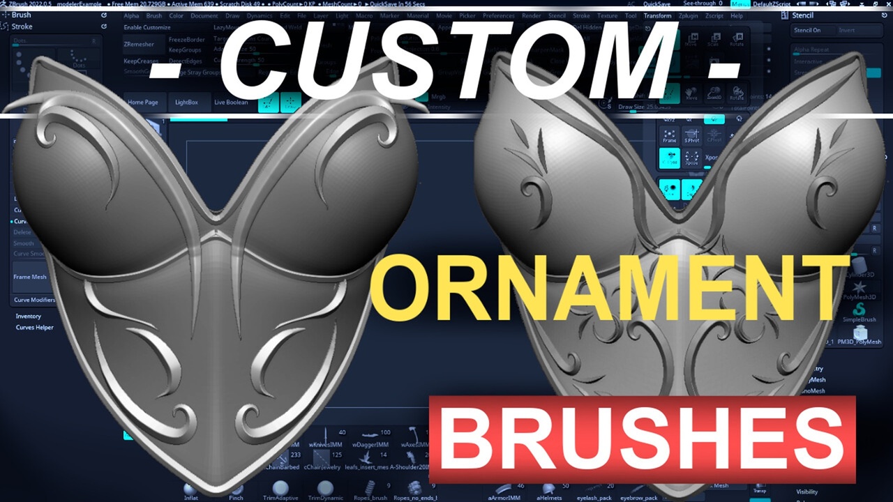 Media 1 for listing ORNAMENTAL Curve Brushes (56-Custom)