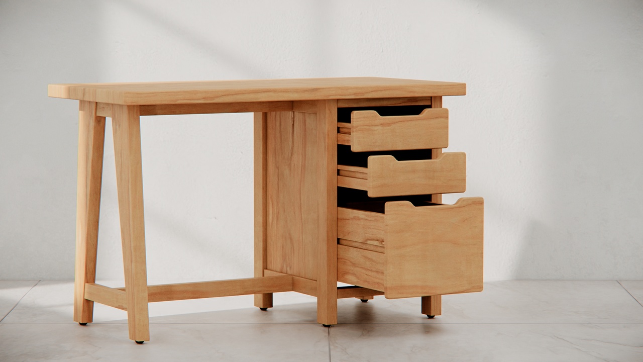 Media 1 for listing Compact Desk with 3 Drawers 120x60x76