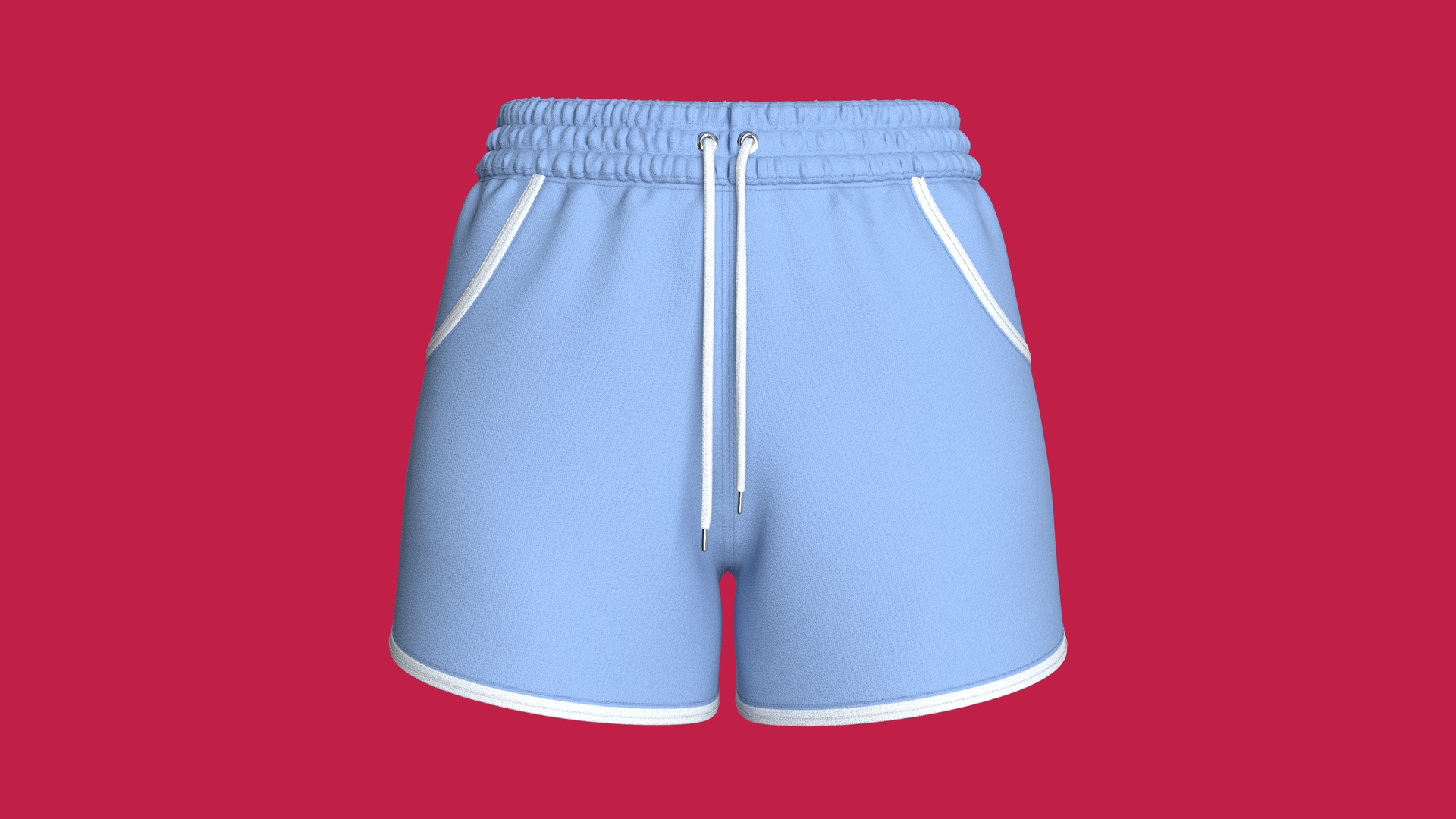 Media 1 for listing Girls Blue Sporty Shorts With Dolphin Hem | High Poly