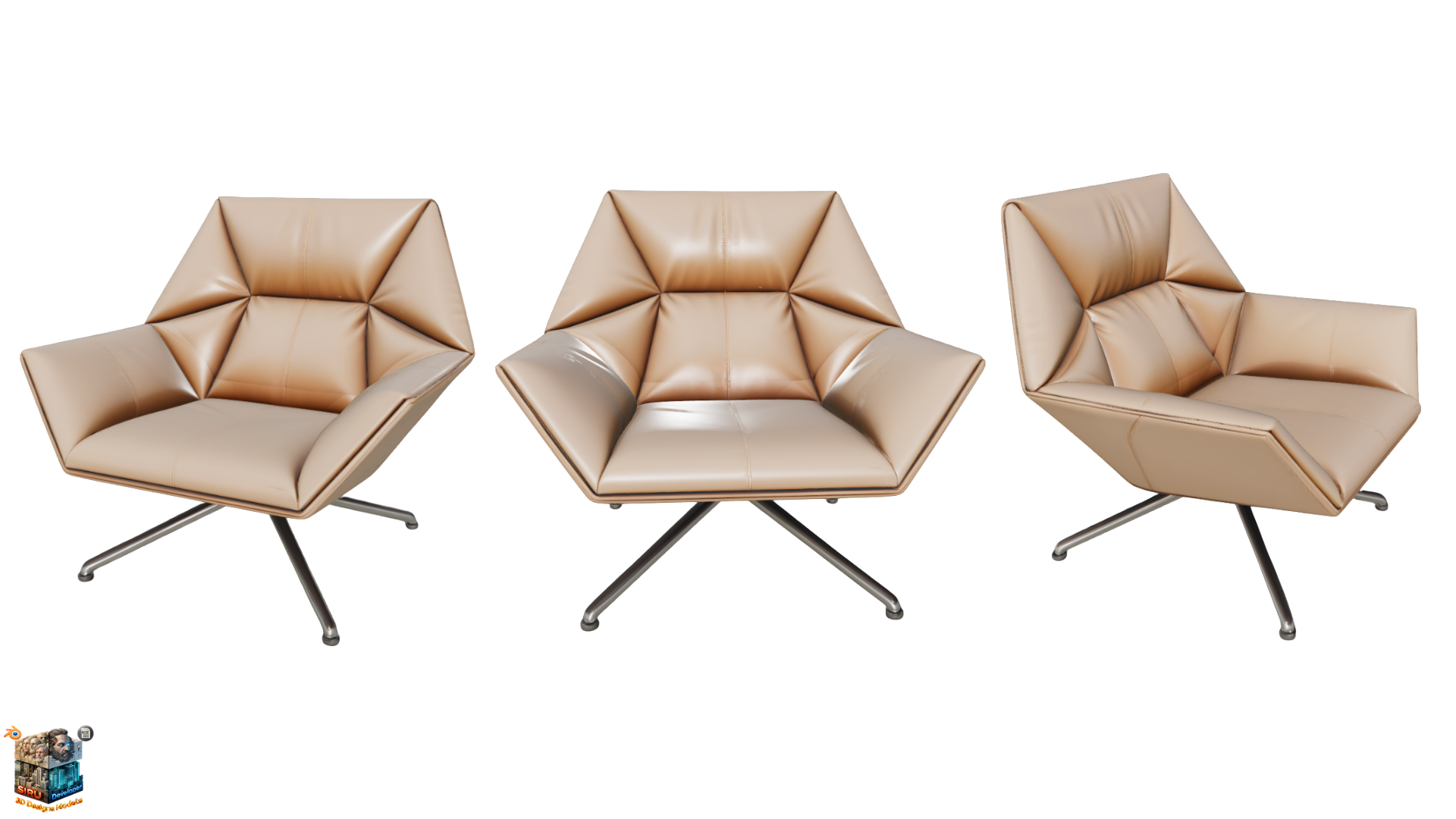 Japanese Origami Inspired Angular Folded Leather Chair Premium | Fab