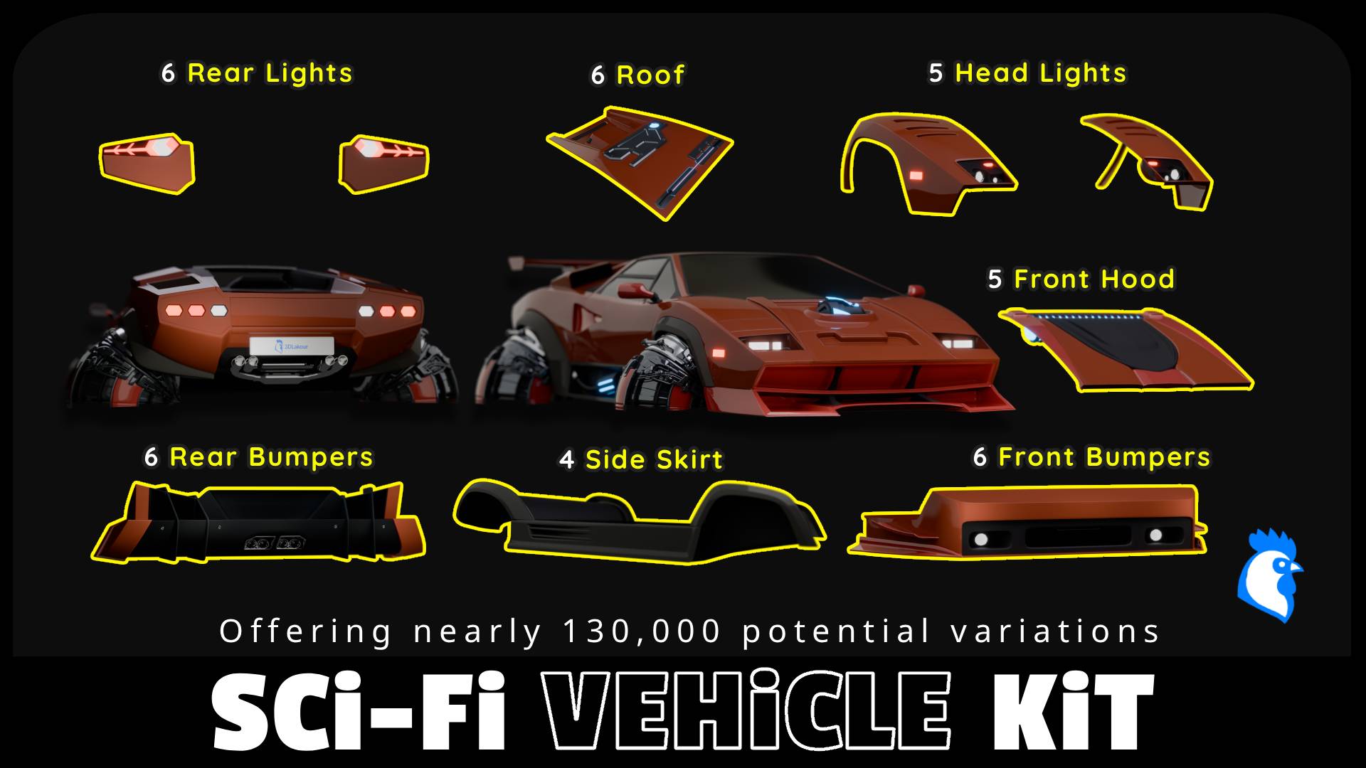 Modular Sci-Fi Vehicle Kit - 130k Variations (Game Ready) | Fab