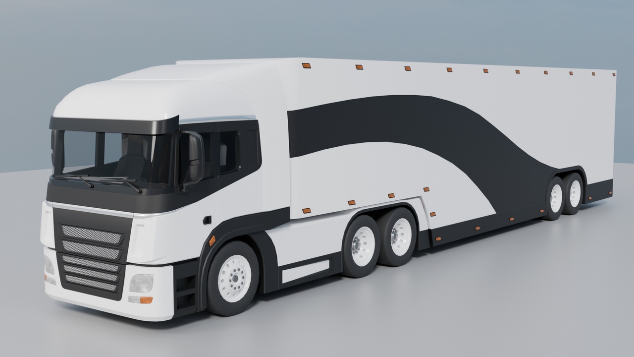 Media 1 for listing EV Semi Truck Vehicle Pack – Modular Trailer, With Interior & Openable Doors