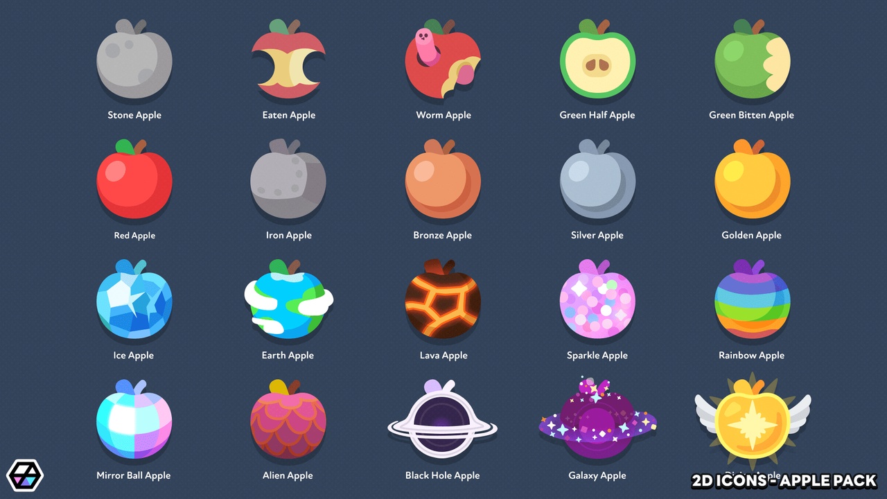 Media 1 for listing 2D Icons - Apple Pack