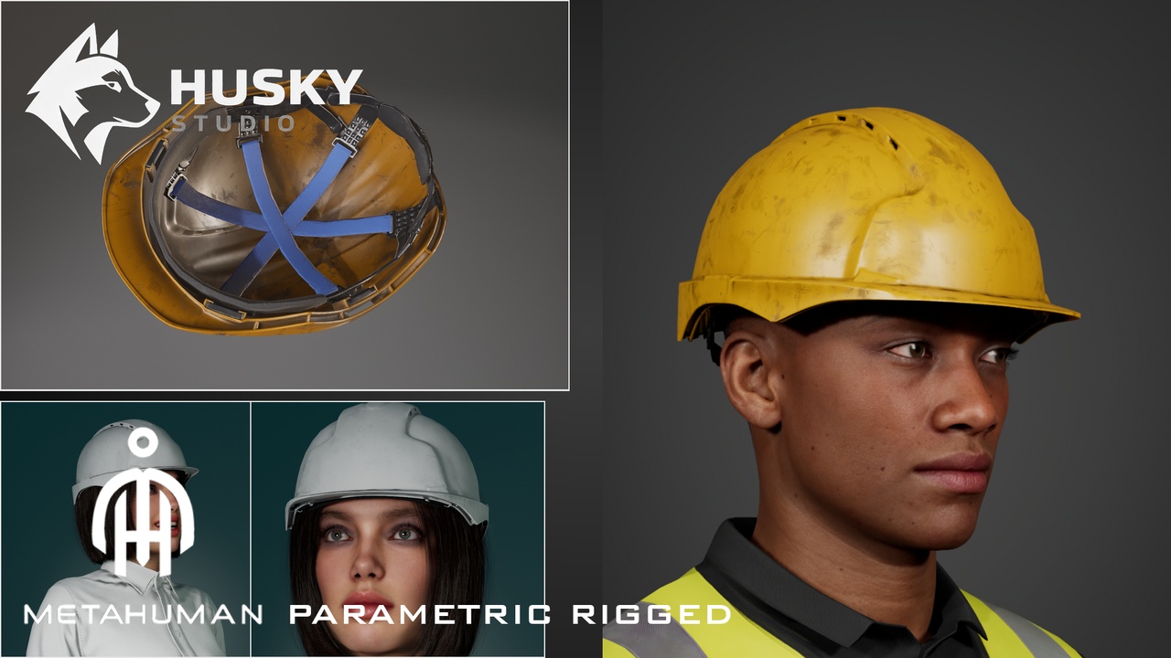 Media 1 for listing Hard Hat - 77 - Parametric - Metahuman - MHPKG outfit - MH Rigged