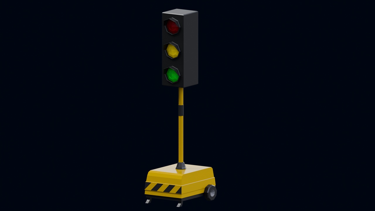 Media 1 for listing Low Poly Temporary Traffic Light – Game Ready