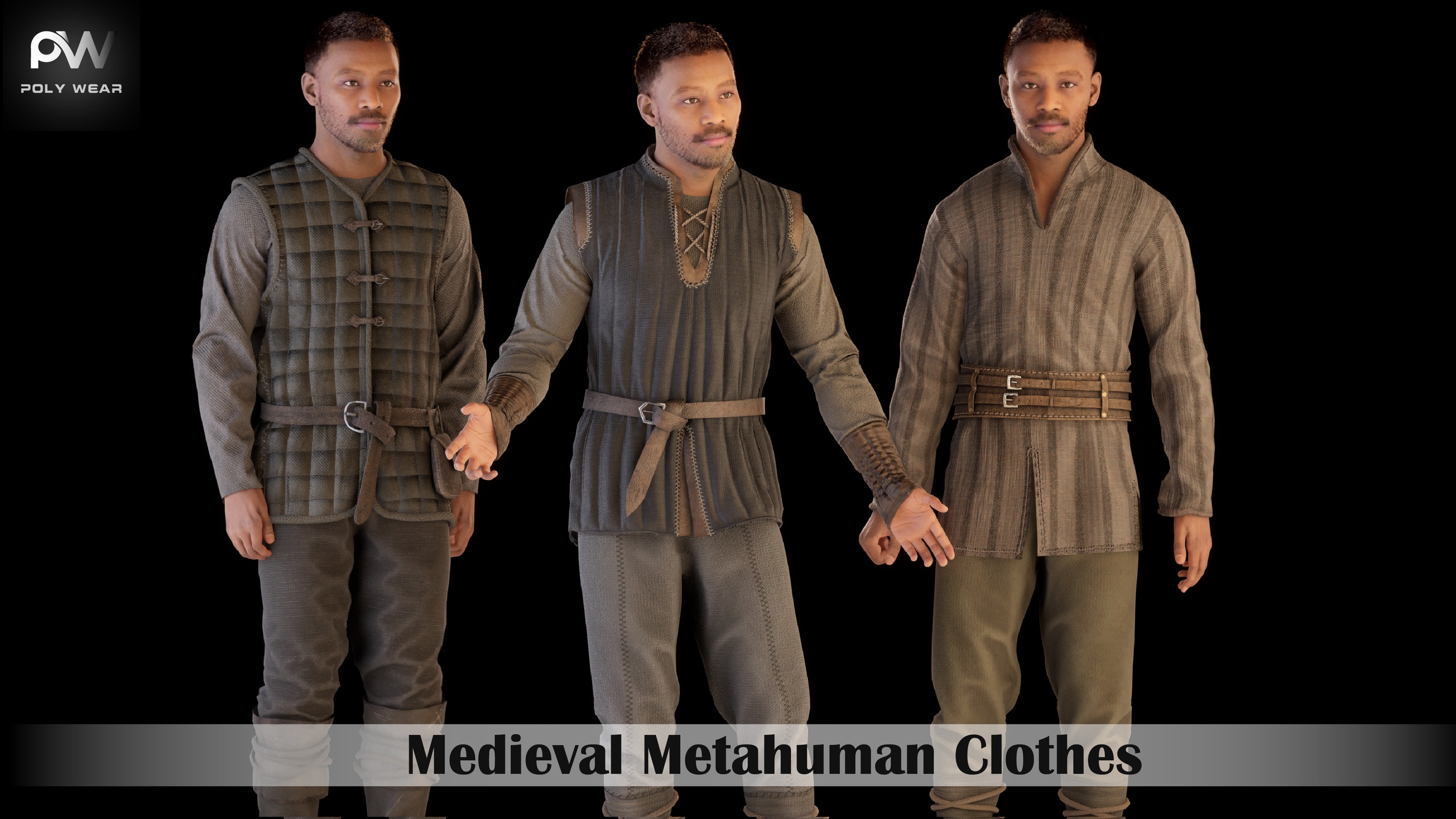 Media 1 for listing Rigged Metahuman Medieval Clothes