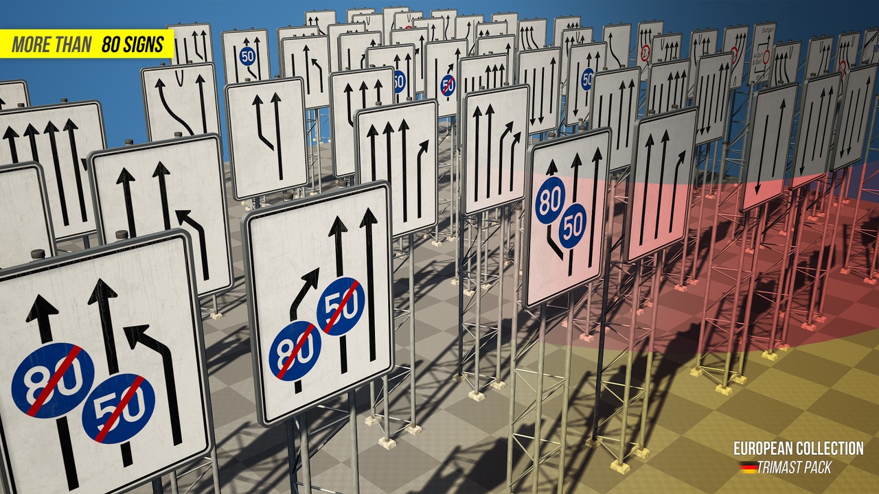 Media 1 for listing German Signs - Triple-Post / Trimast Signs for Autobahn