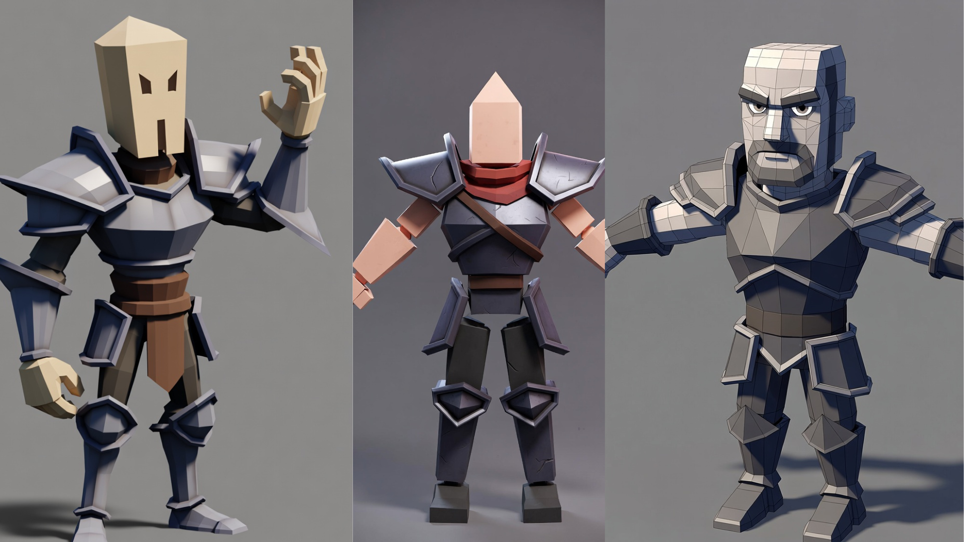 Low Poly Warrior Character - Game Ready 3D Model | Stylized Knight ...
