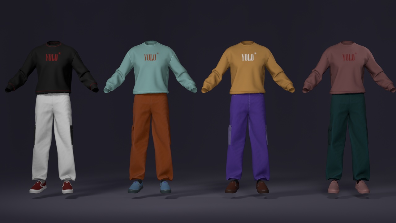 Media 1 for listing MetaOutfits – Street Wear – K-Style Loose Fit Male Outfit