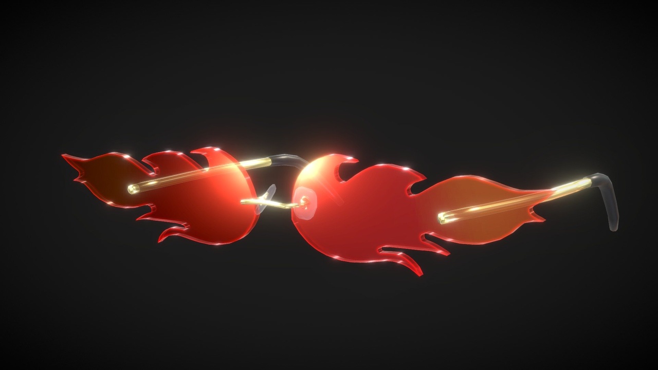 Multimedia 1 dla listy Fire Flame Sunglasses for Festivals, Parties, and Fashion Scenes - Low Poly