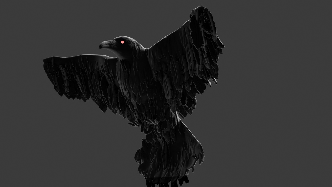Media 1 for listing Gothic Crow β Stylized Static Raven Sculpture (Remashed)