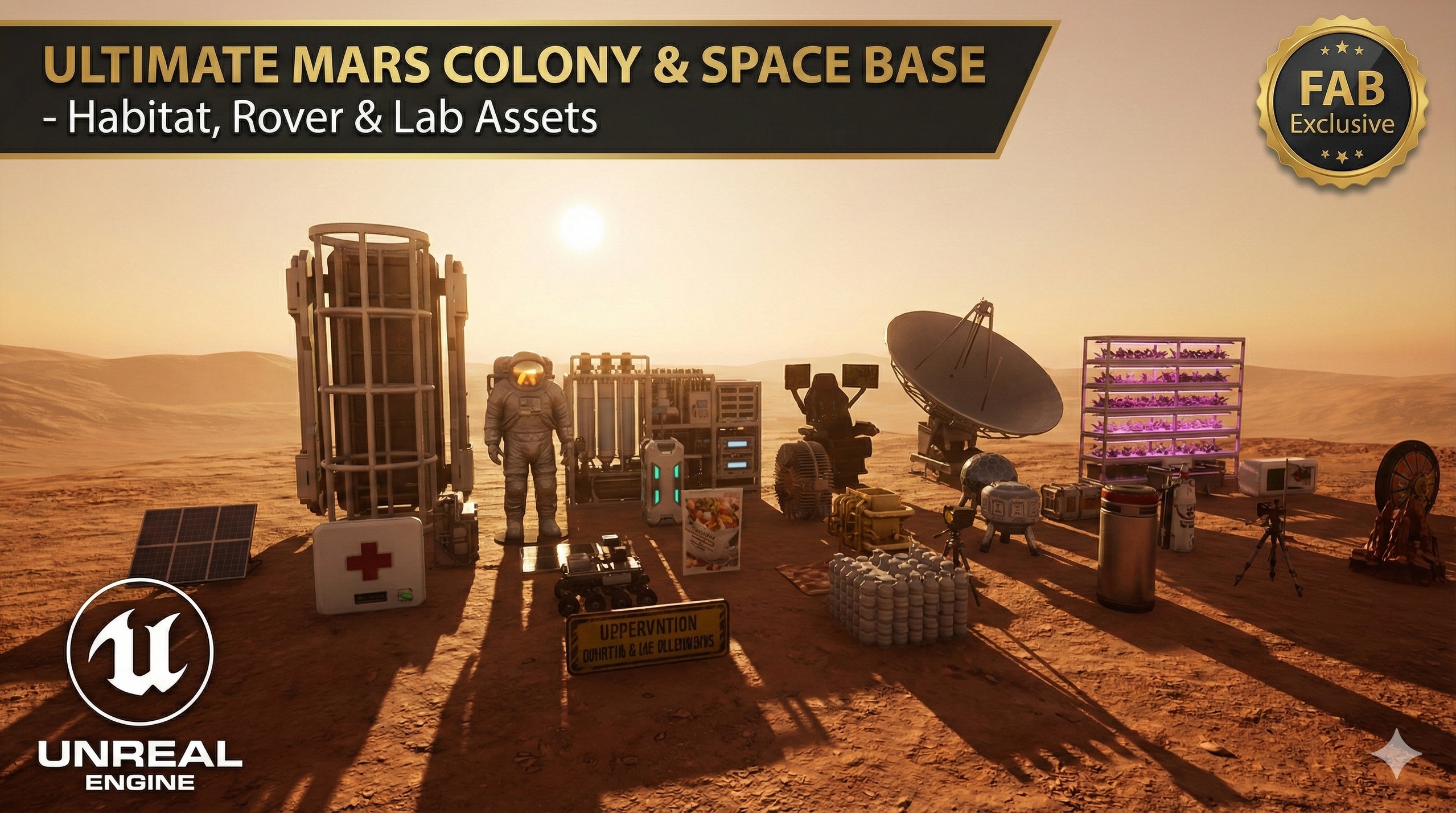 Ultimate Mars Colony & Space Base - Habitat, Rover & Lab | Fab