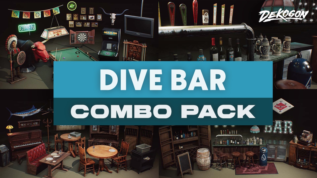 Dive Bar and Restaurant - COMBO Prop Pack (VOL 1-3) ilanı için 1. medya