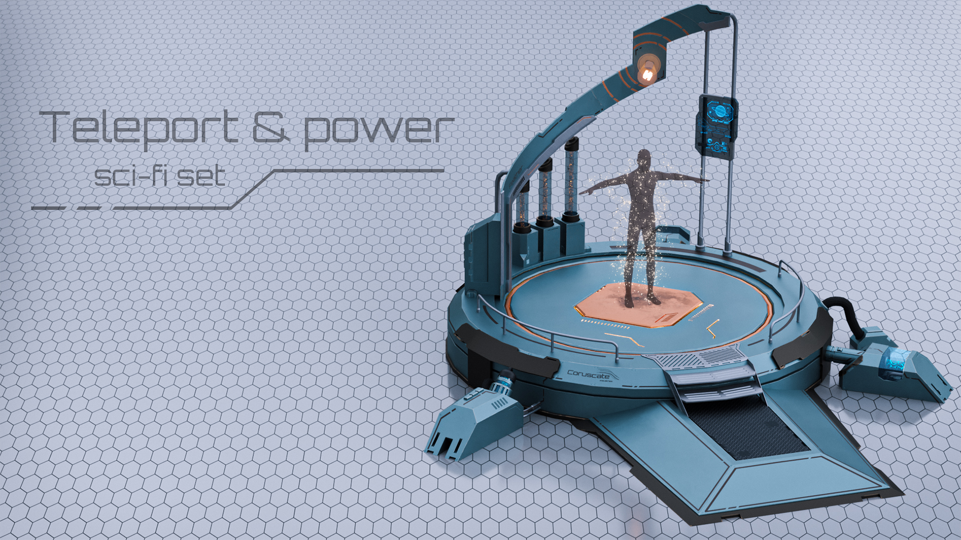 Teleporter Image Teleport and Power - Sci-fi set | Fab