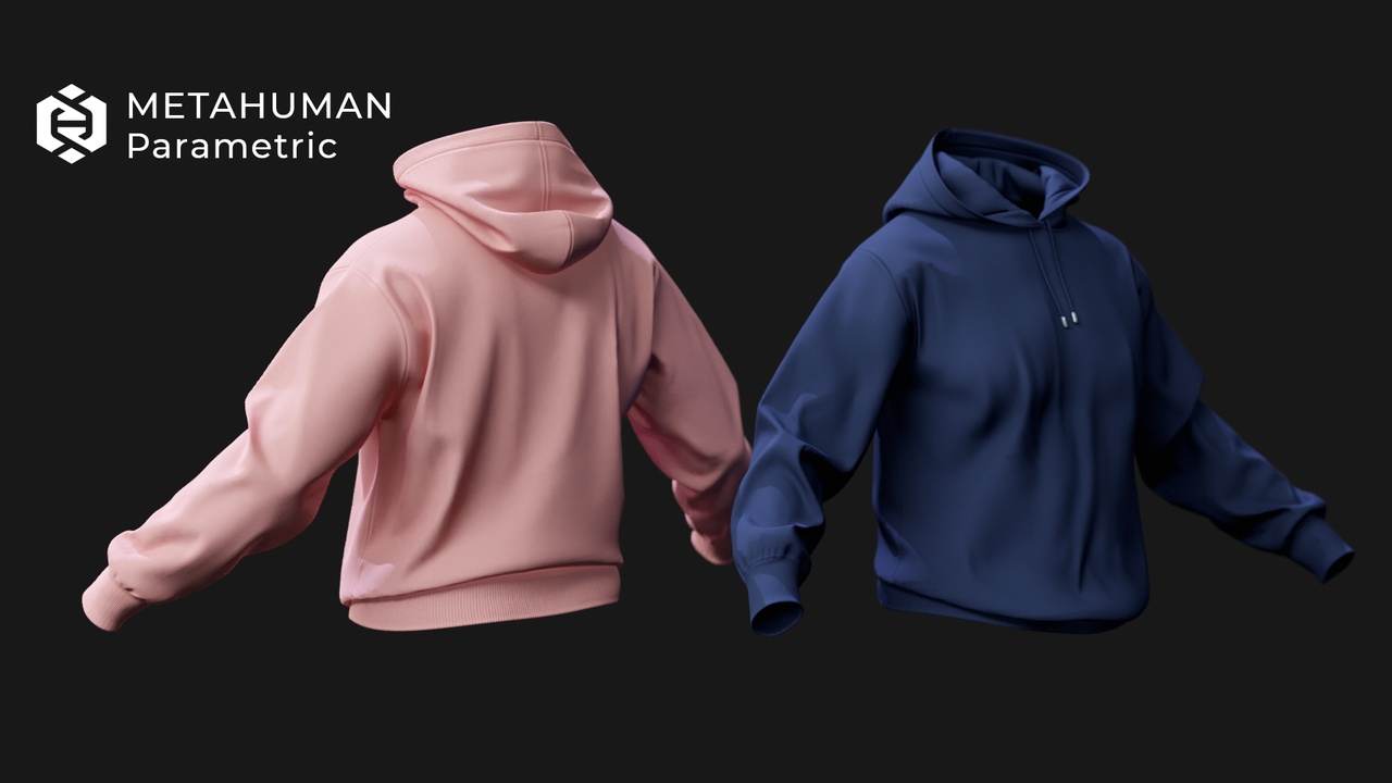 Media 1 for listing Oversized Hoodie Pack – 8 Color Variations for MetaHuman (MHPKG)