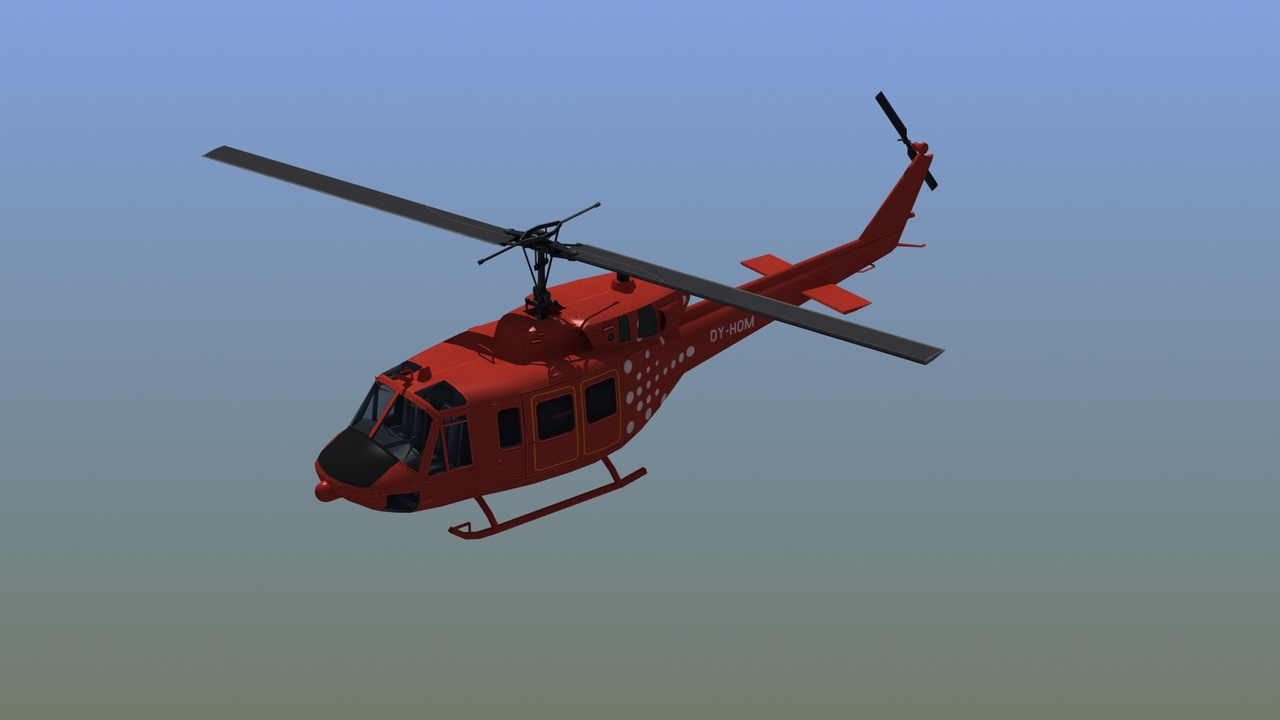 Media 1 for listing Bell 212 Rescue Helicopter Game Ready Real-Time 3D Model