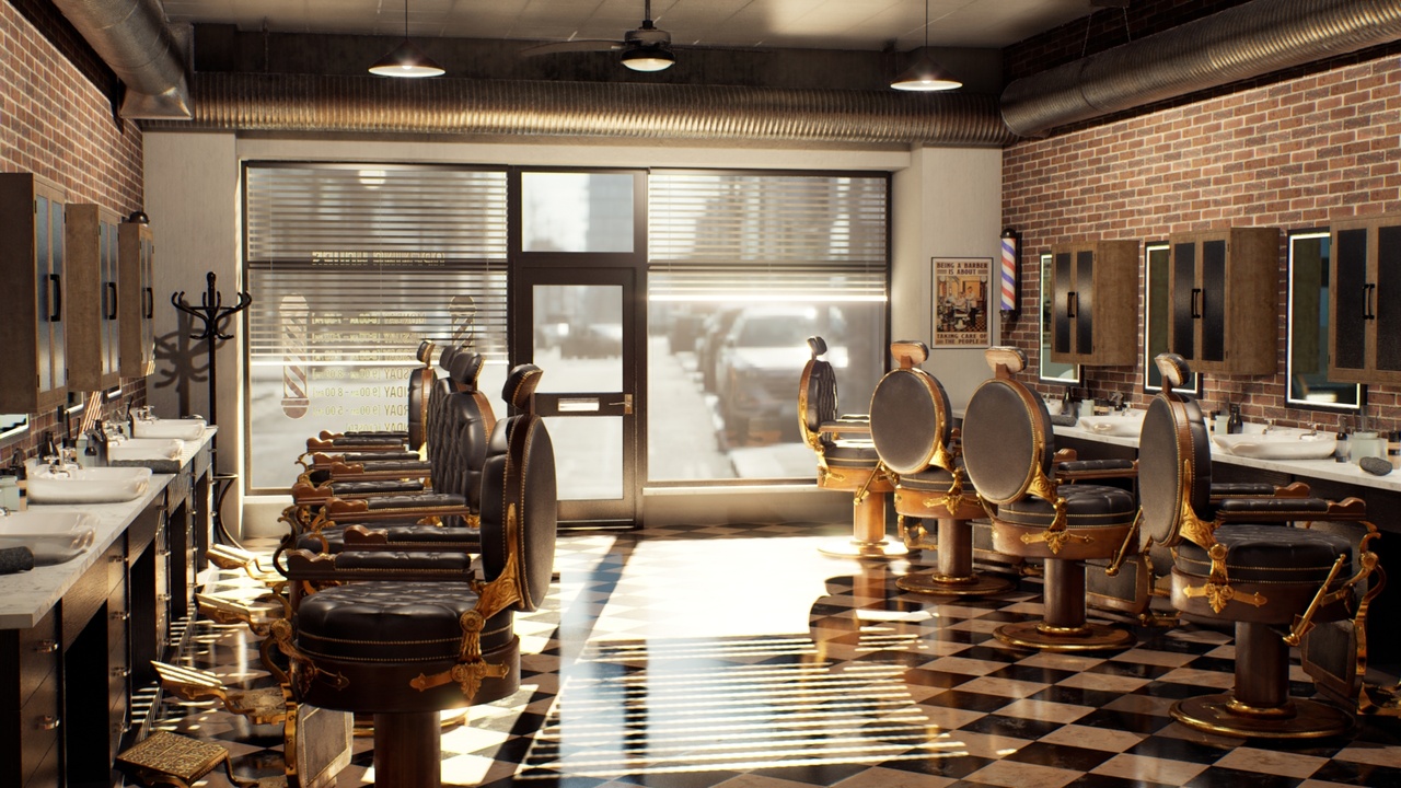 Media 1 for listing Barber Shop Interior Environment - Unreal Engine 5