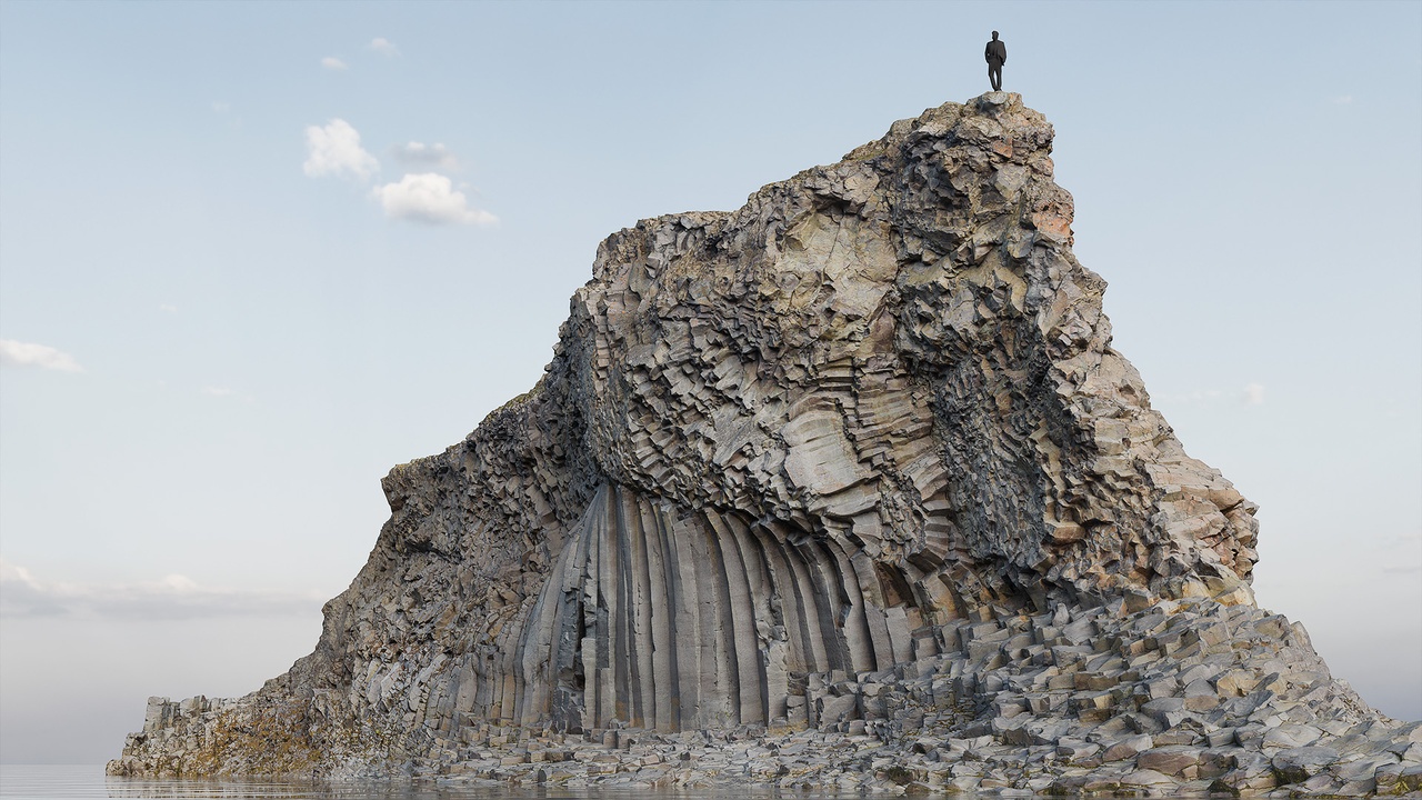 Volcanic Basalt Columns Cliffs Lava 제품 등록을 위한 미디어 1개