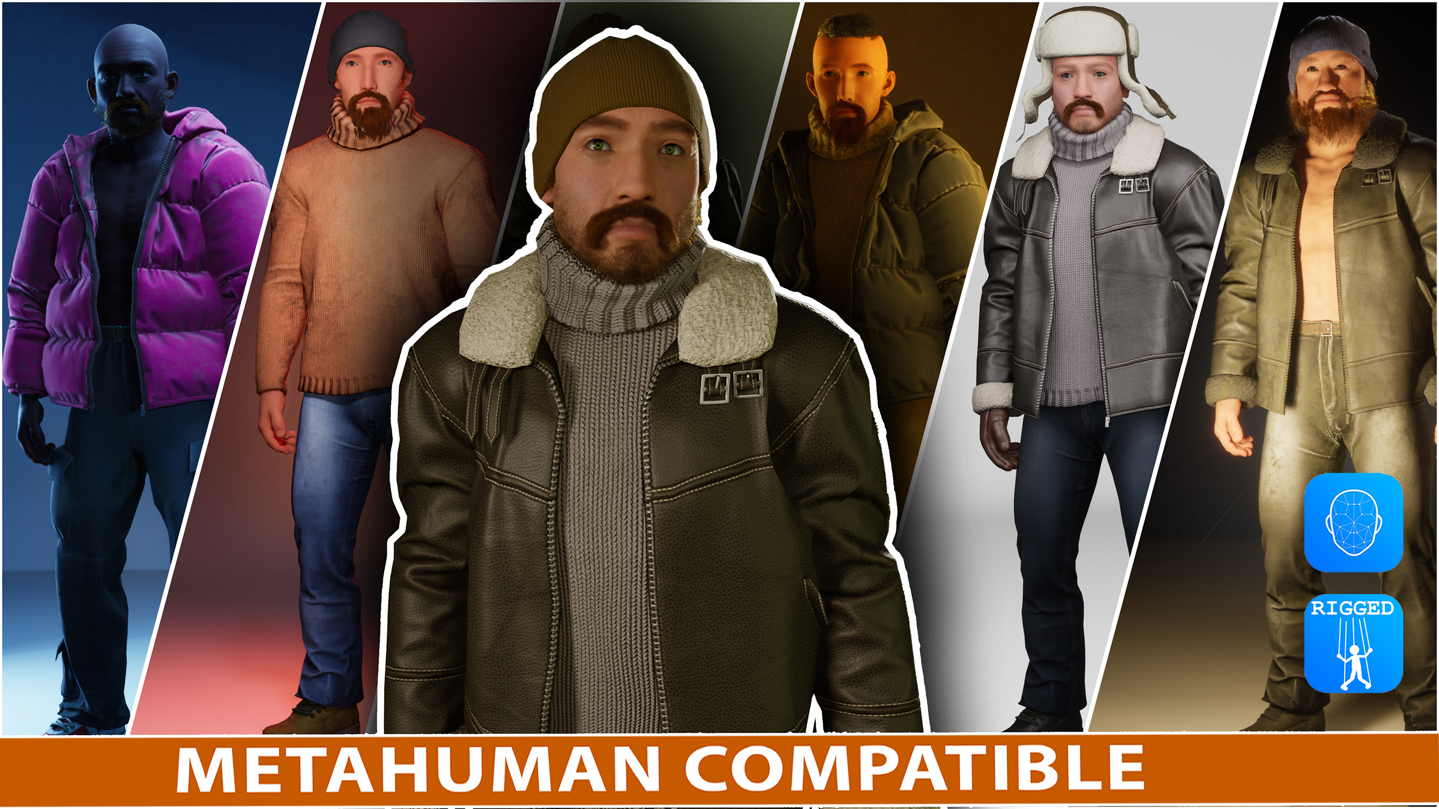 Modular Winter Casual Heroes Pack. Metahuman Compatible. | Fab