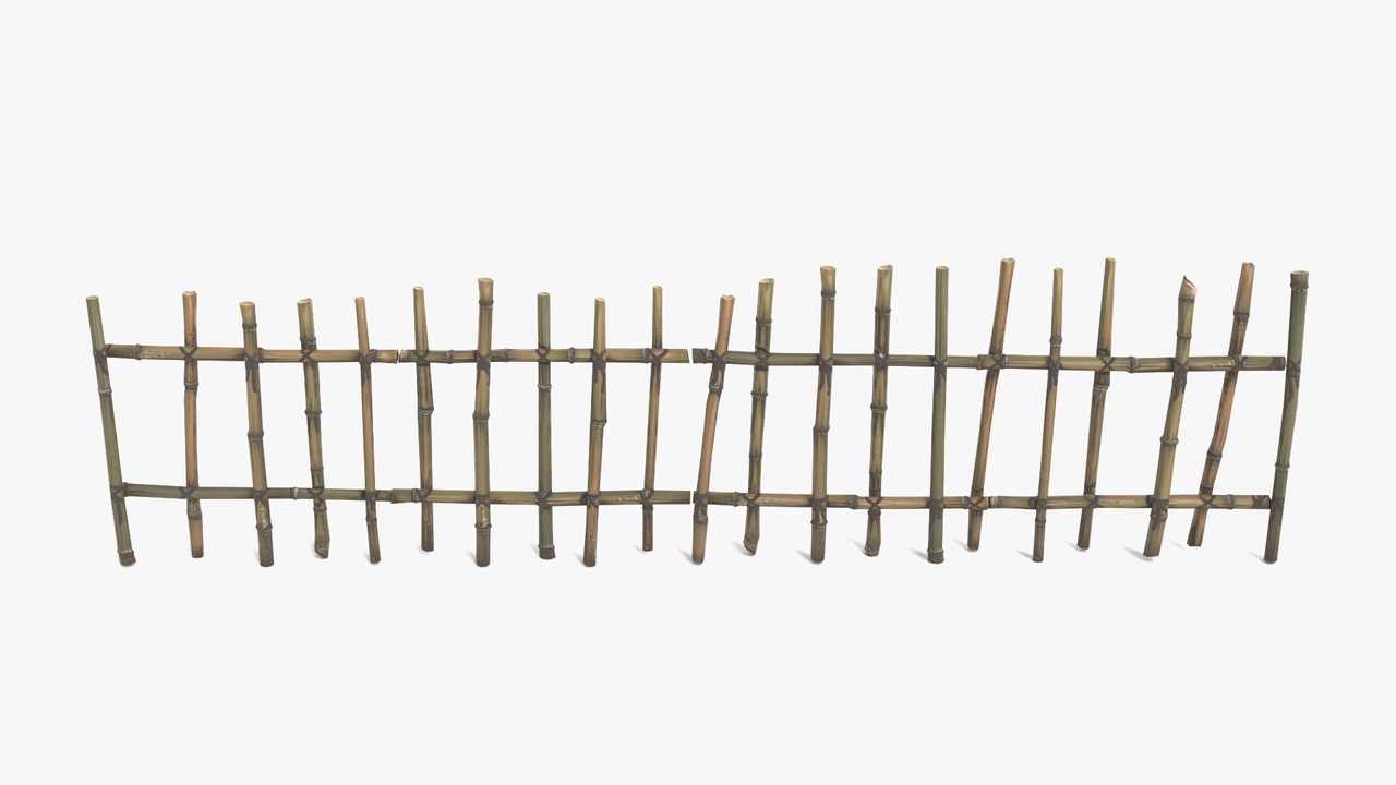 Media 1 for listing Bamboo Fence (Modular) - Game Asset | PBR | Low-poly |