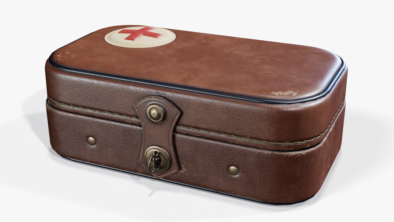 Media 1 for listing First Aid Box Leather Vintage