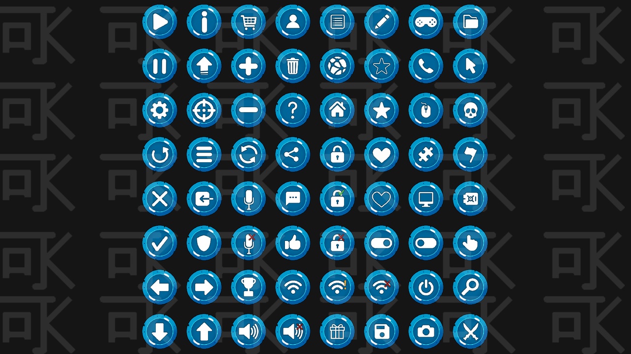 Media 1 for listing Stylized Game UI Buttons & Icons