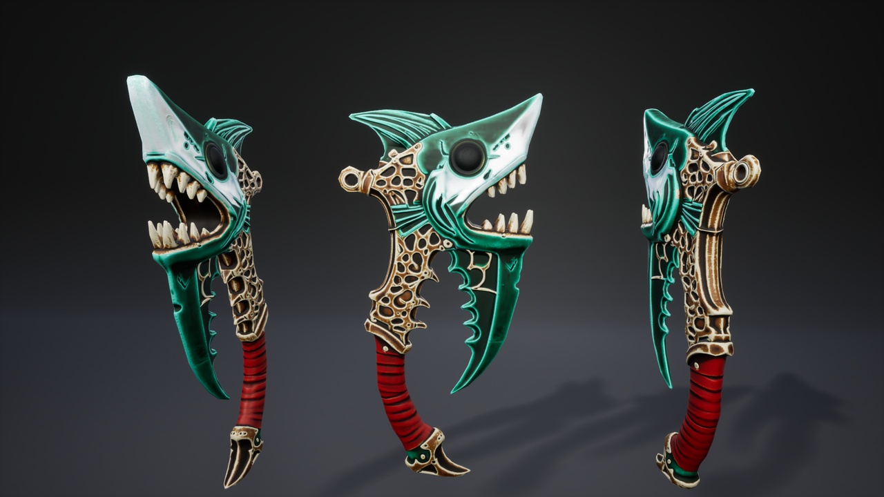 Media 1 for listing Stylized Shark Bone Axe