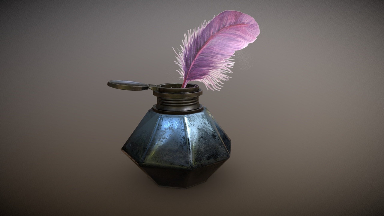 Writer's feather in the inkwell 제품 등록을 위한 미디어 1개