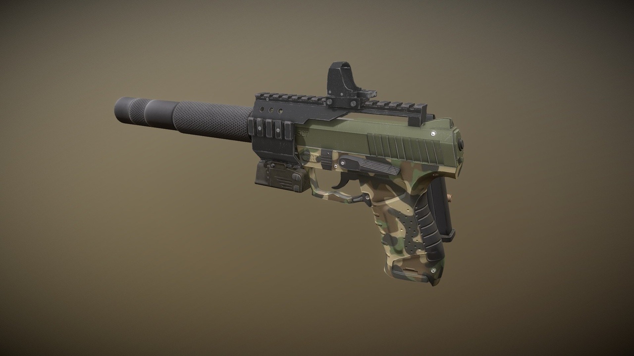 Media 1 for listing Realistic 4K Pistol | Weapon with attachments