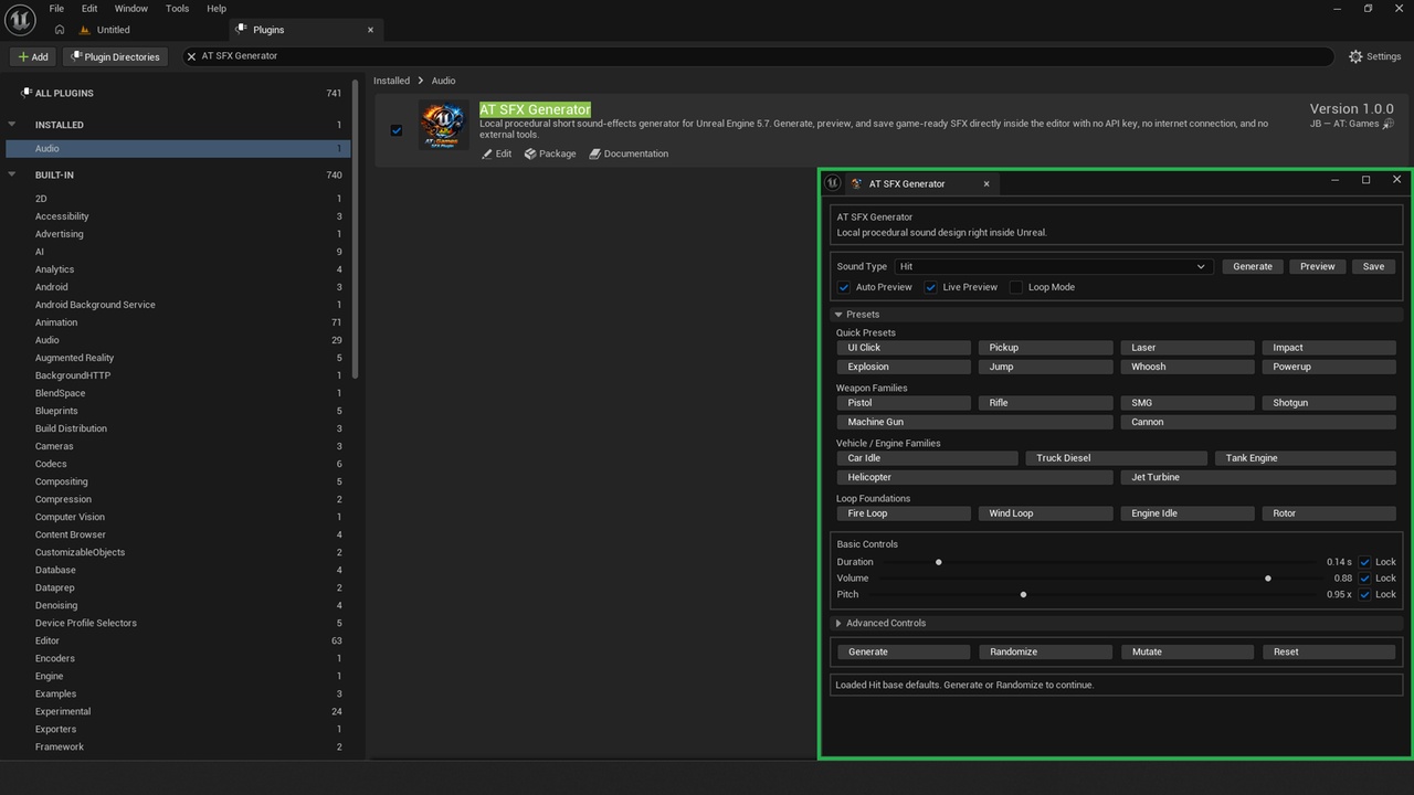 Media 1 for listing AT SFX Generator