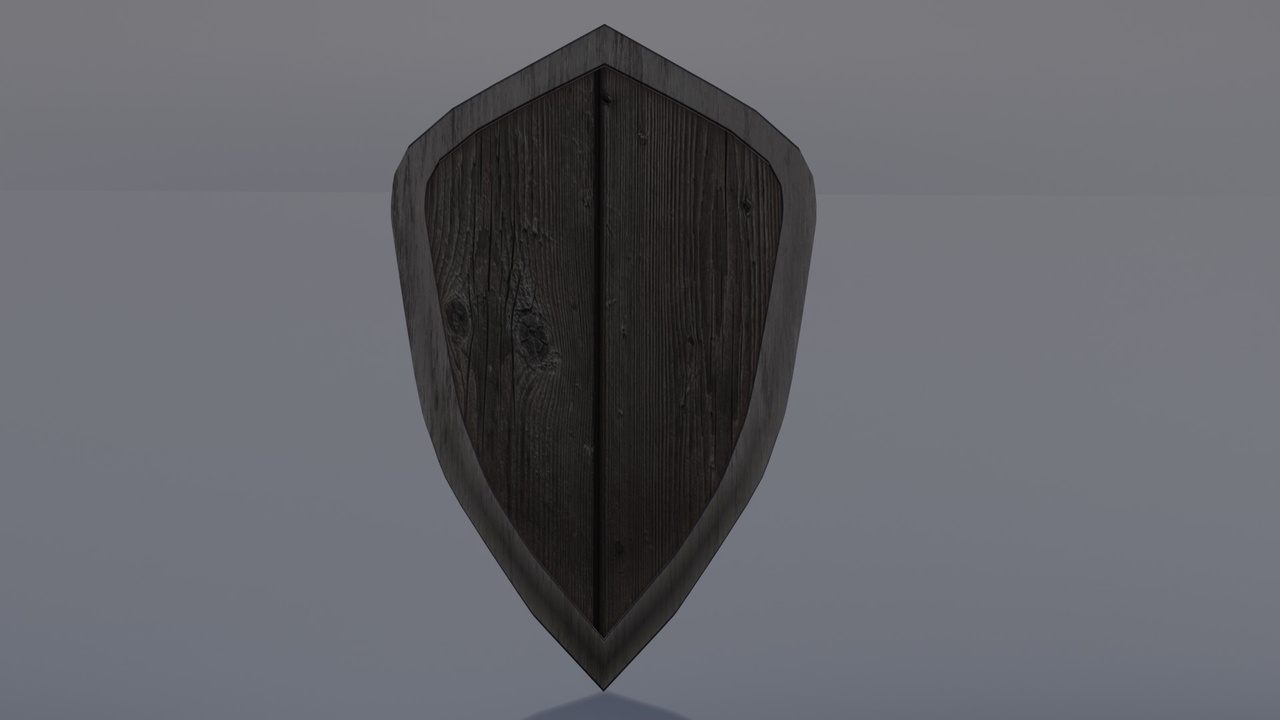 Media 1 for listing Medieval Wooden Shield – Game Ready Low Poly Viking Shield