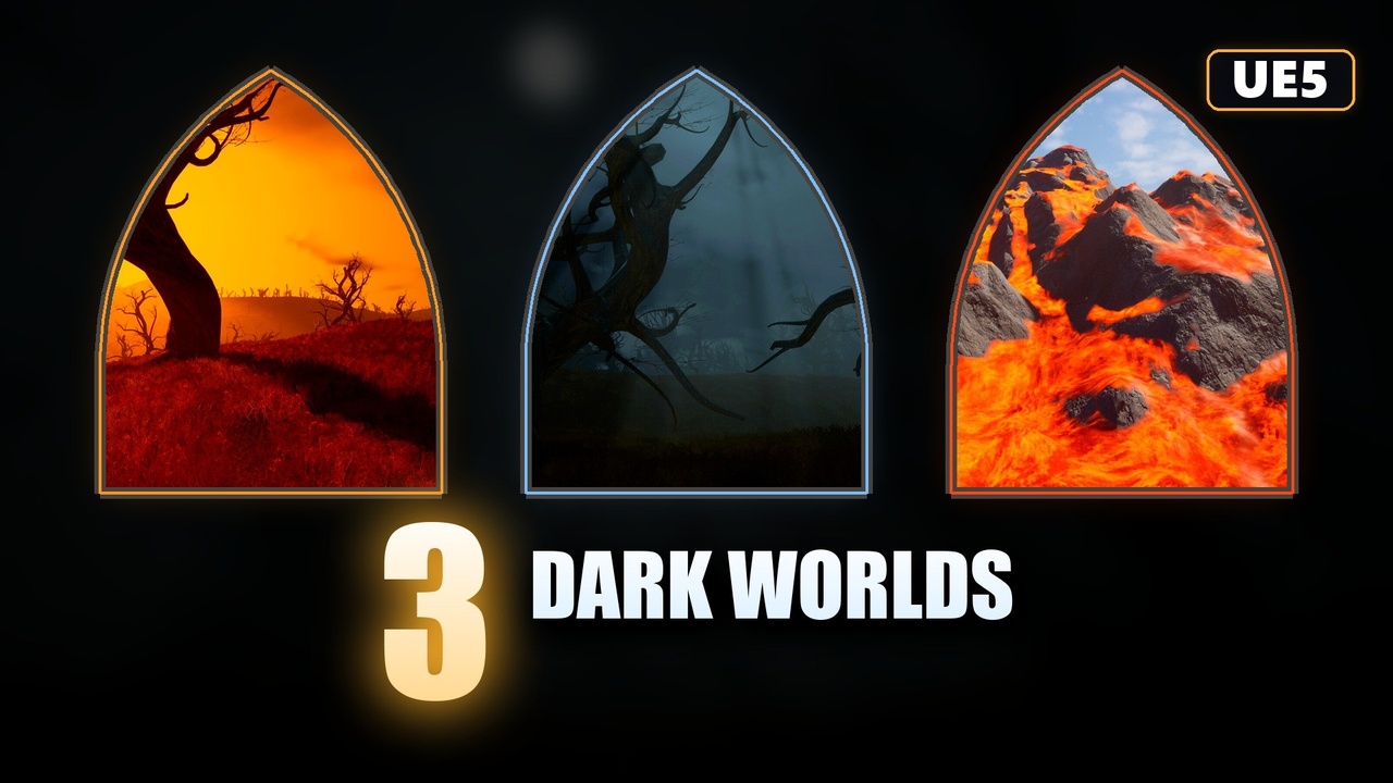 Media 1 for listing Dark Fantasy Procedural Worlds Bundle - Post-Apocalyptic, Horror & Lava for UE5