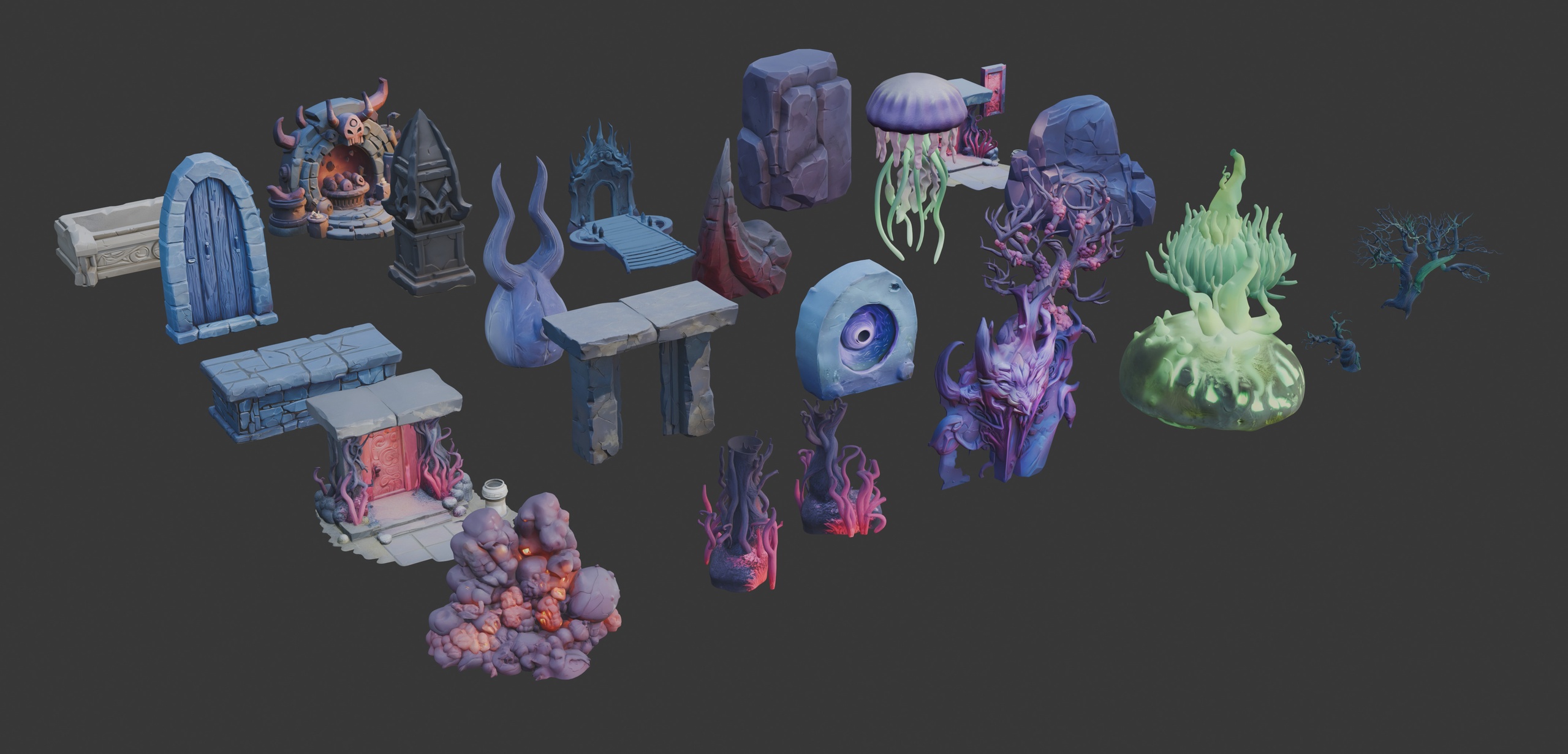 Media 1 for listing Stylized Darkworld Props Set 1