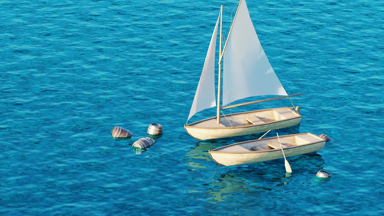 Media 1 for listing Wooden boat and Sailboat asset pack