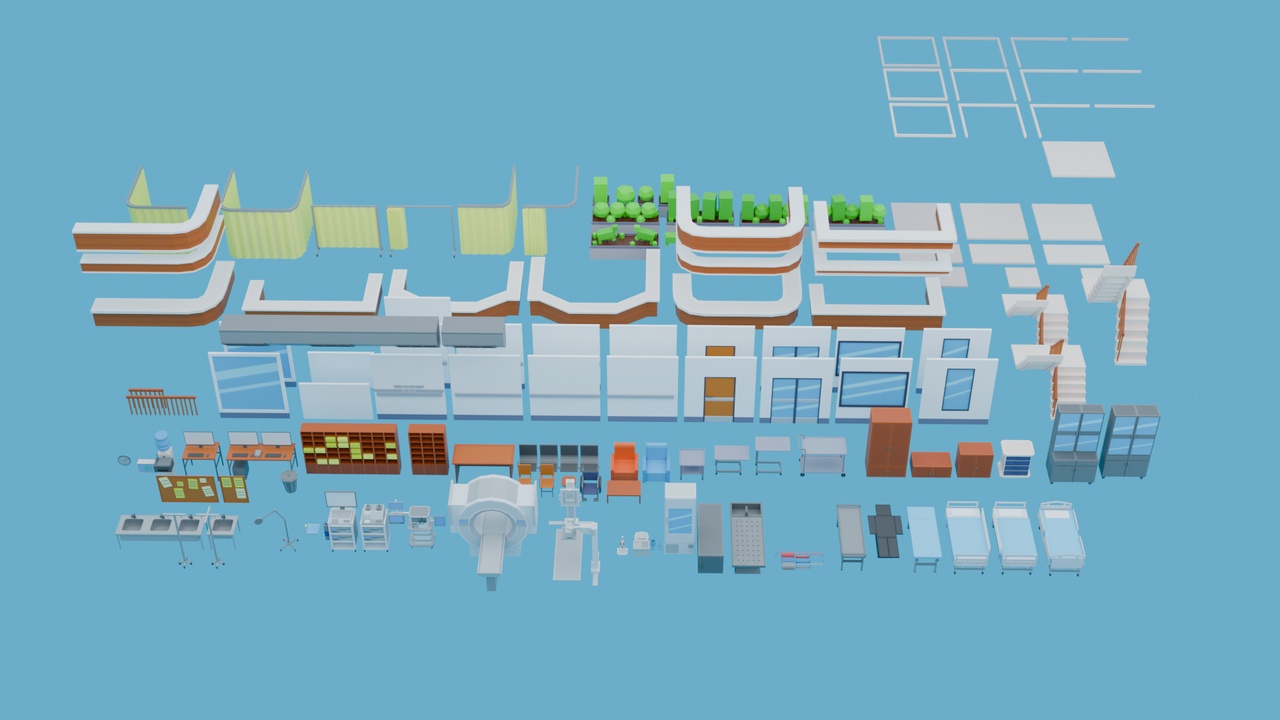 Media 1 for listing Modular Hospital Interior Pack - 70+ Unique Models