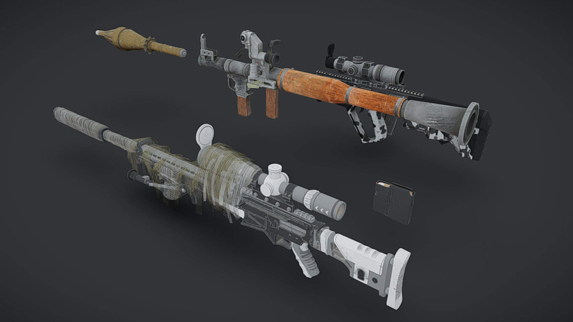 Weapon Pack | 4K HQ Weapons with Separate Parts | Fab