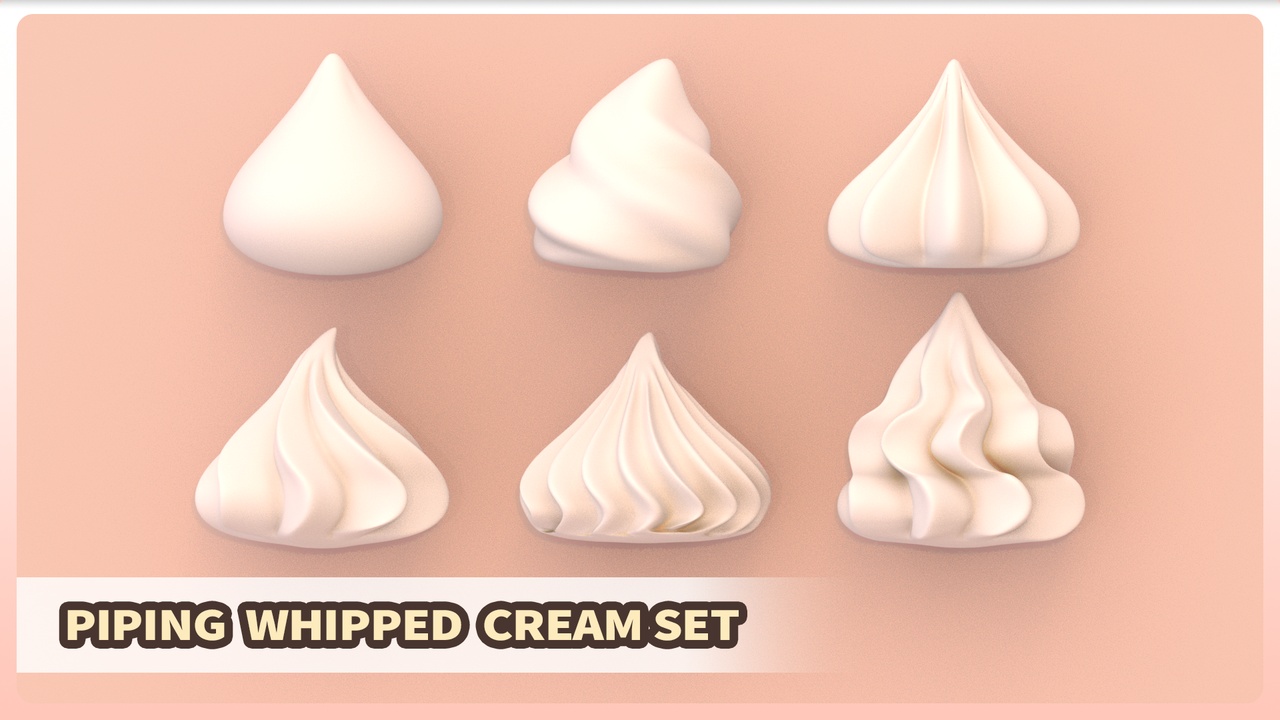 Media 1 for listing Cream Set - Piping Whipped Cream