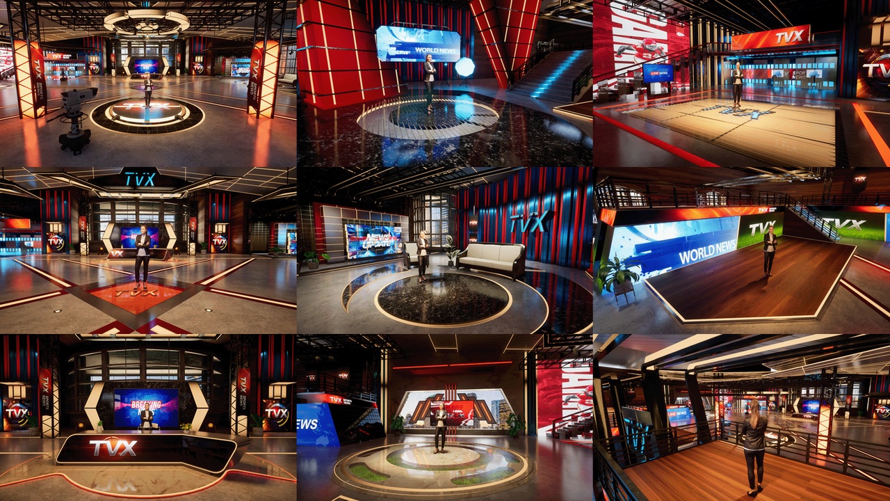 Media 1 for listing Virtual Studio TV & Broadcast Set (TVX) – Unreal Engine 5